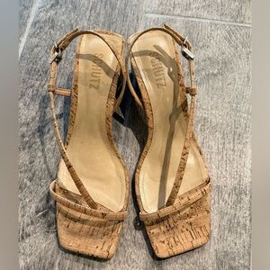 Schutz Heloise cord kitten slingback heels, size 7.5